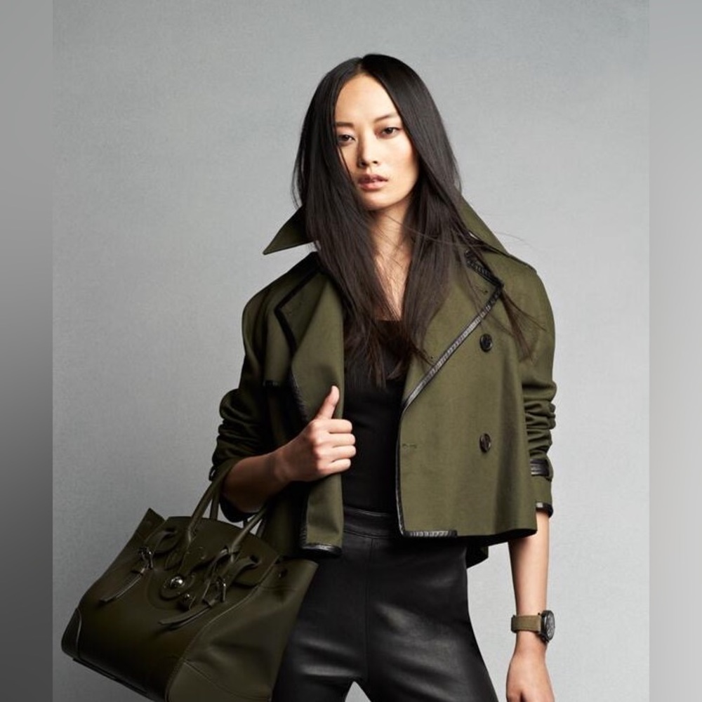 Ralph Lauren Black Label Cropped Military Trench Coat